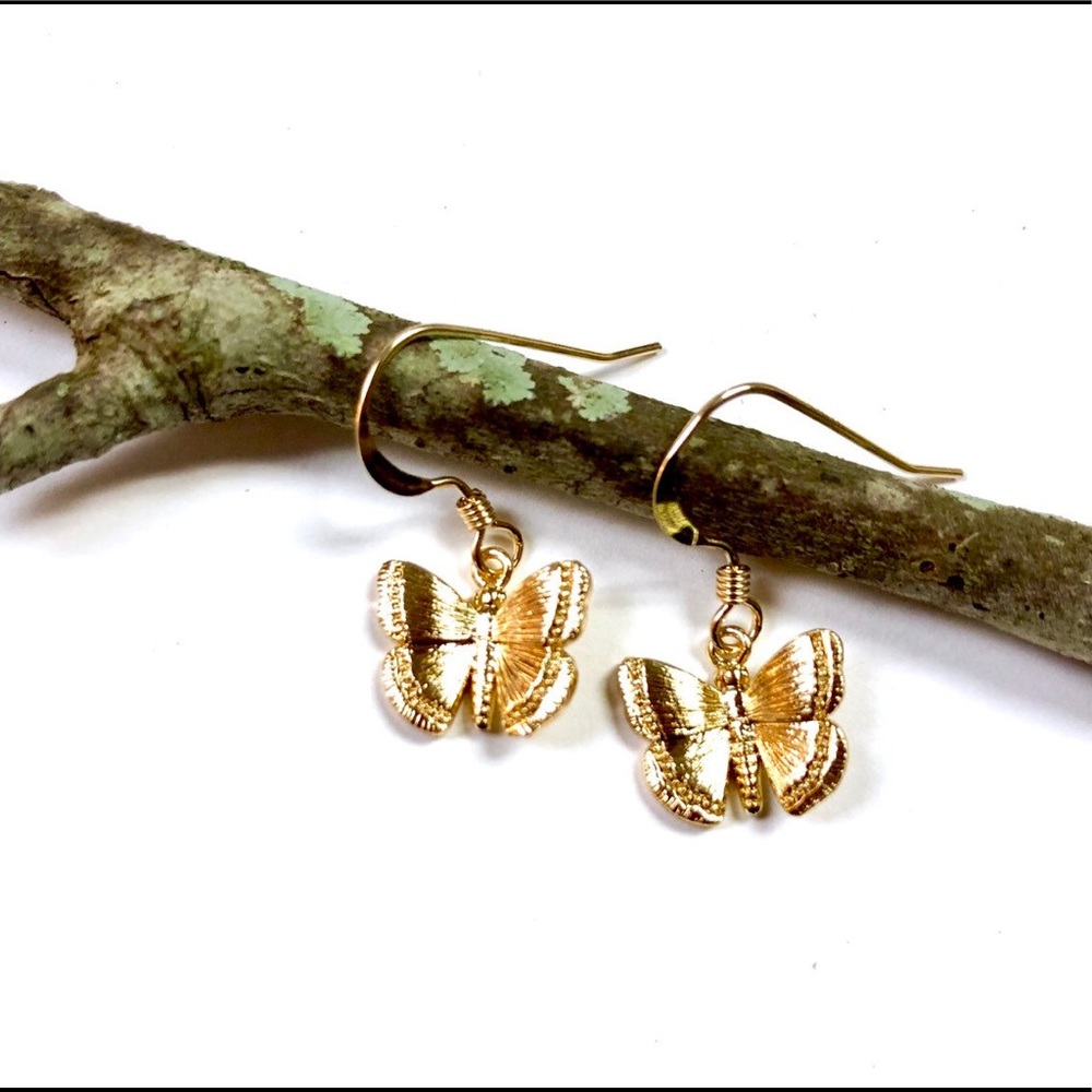 Butterfly Earrings, Dragonfly, Insect, Bee, Flower - Picture 6 of 11